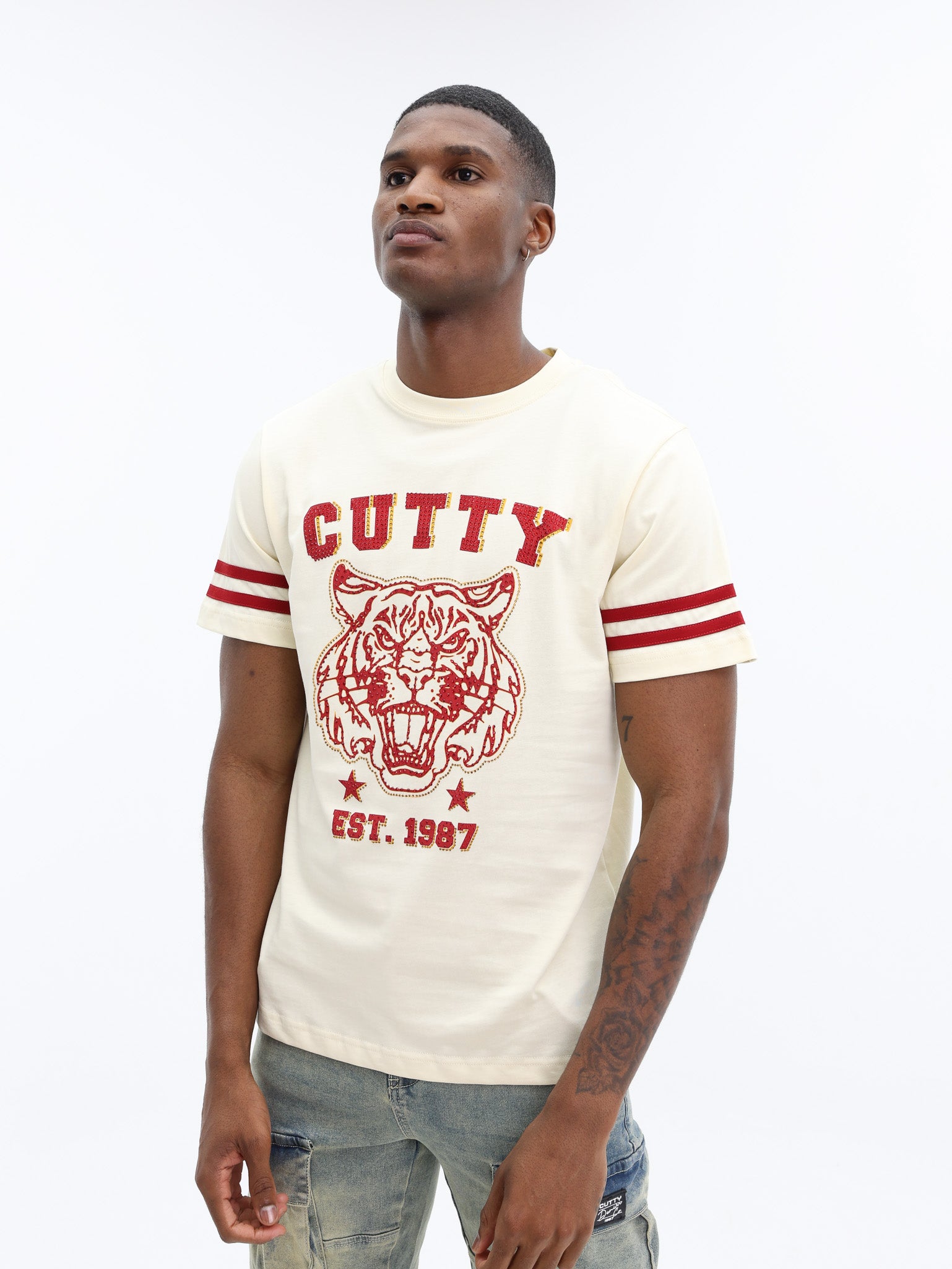 Cutty T-Shirt Graphic Print Logo White-Red